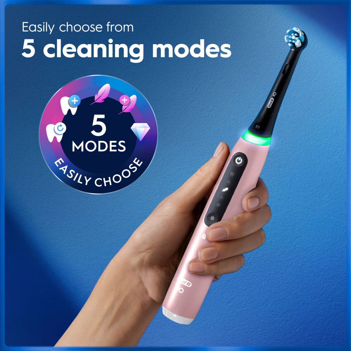 Oral B - Io5 Elektrisk Tandbørste - Lyserød - 1 Børste Hoved Rejseetui