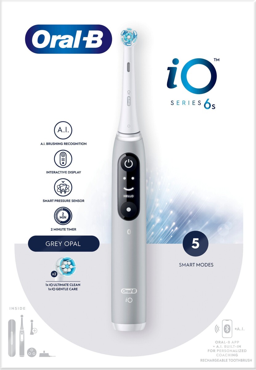 Oral-B - Io6S Grå Opal Elektrisk Tandbørste