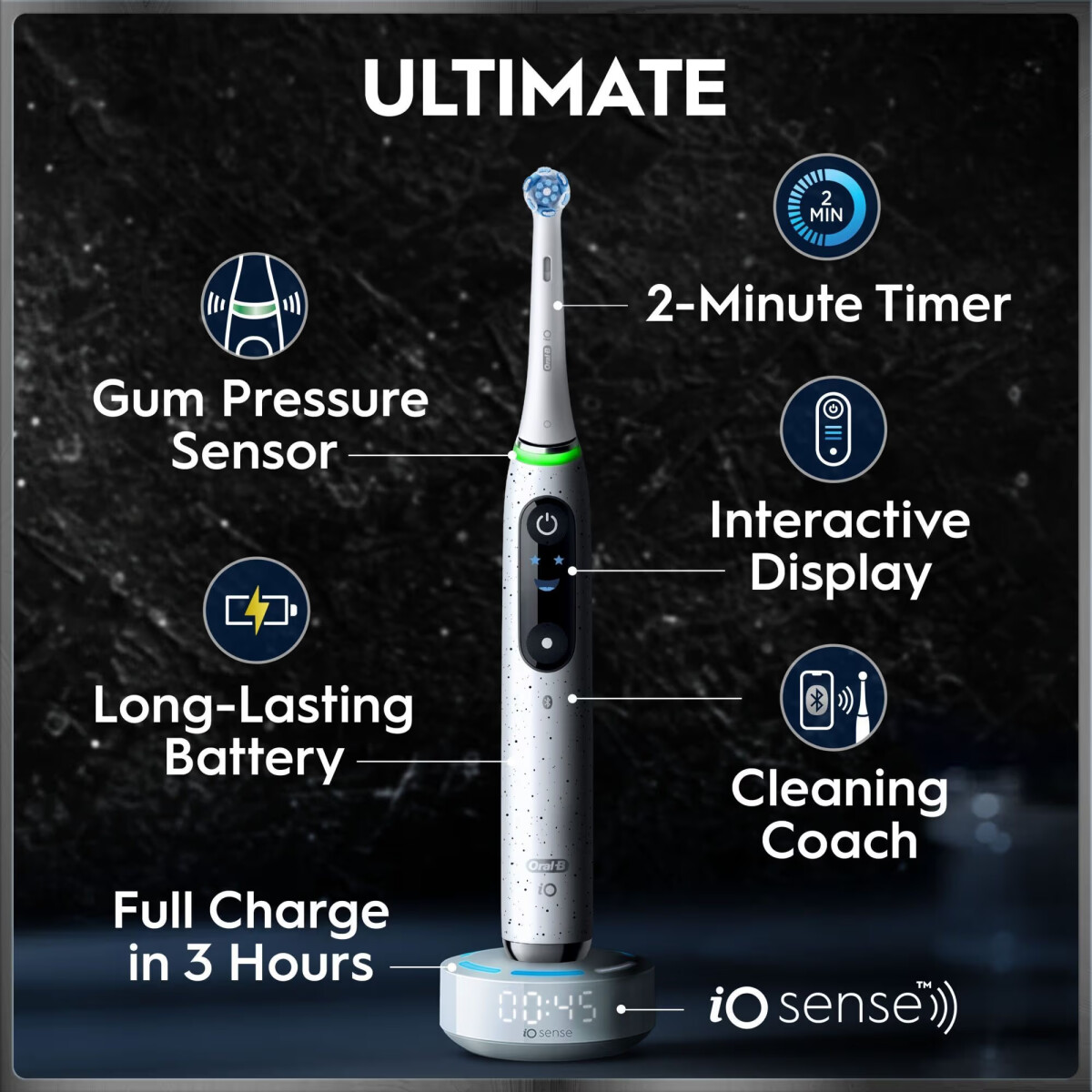 Oral B - Oral-B Io10 Elektrisk Tandbørste - Hvid - 1 Børstehoved