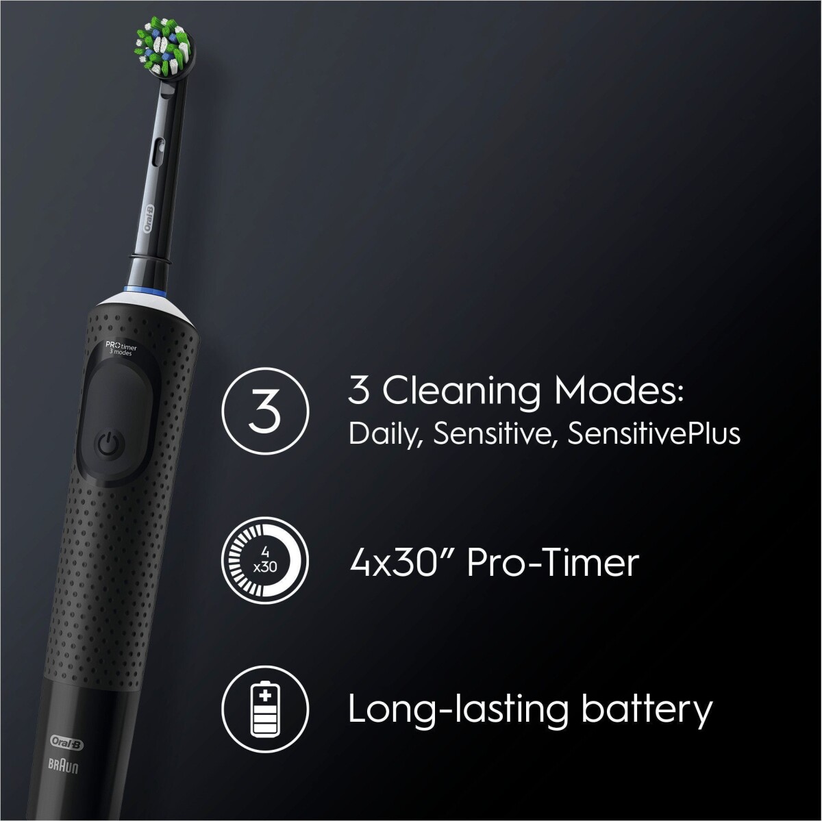 Oral-B - Vitality Pro Ca Hbox Sort Elektrisk Tandbørste Ekstra Refill