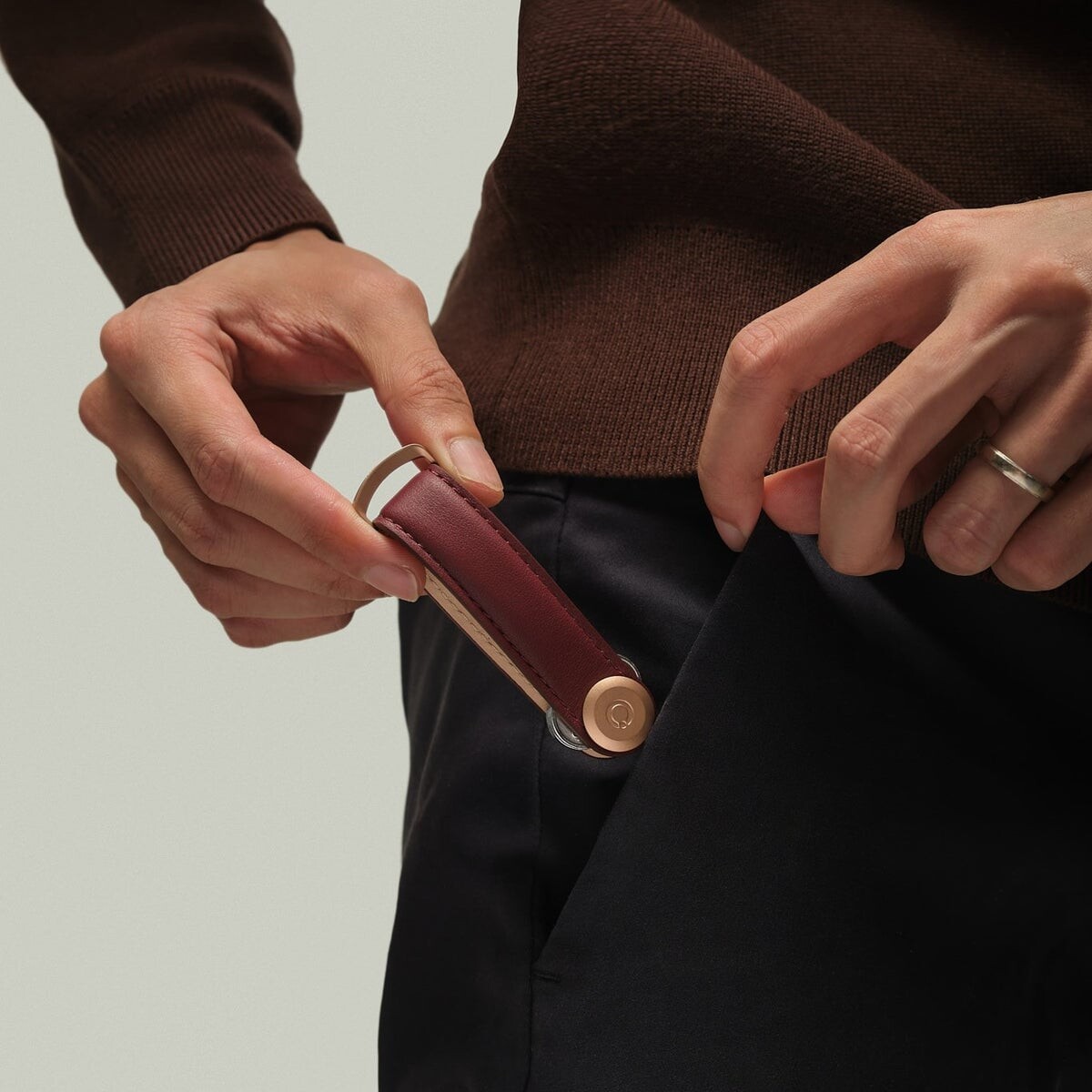 Orbitkey - Leather Key Organiser - Wine
