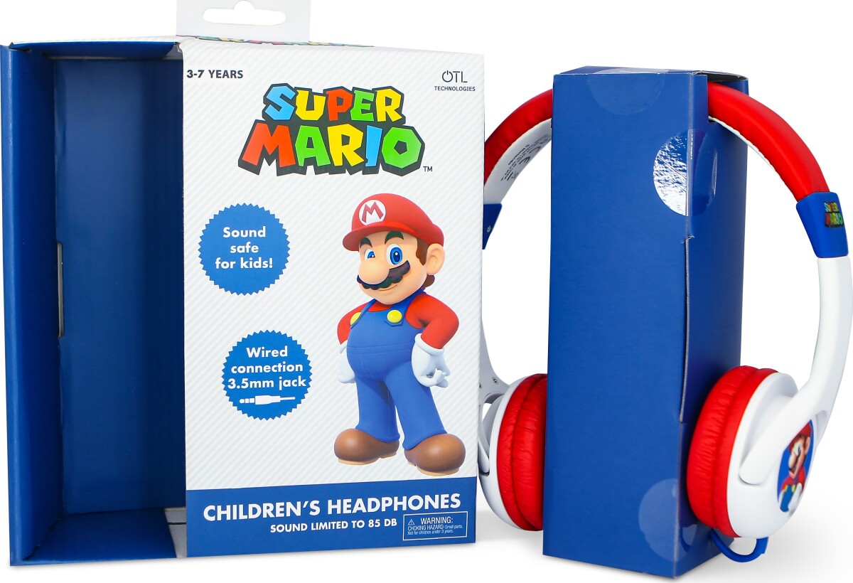 Super Mario - Høretelefoner Til Børn - Hvid - 85 Db