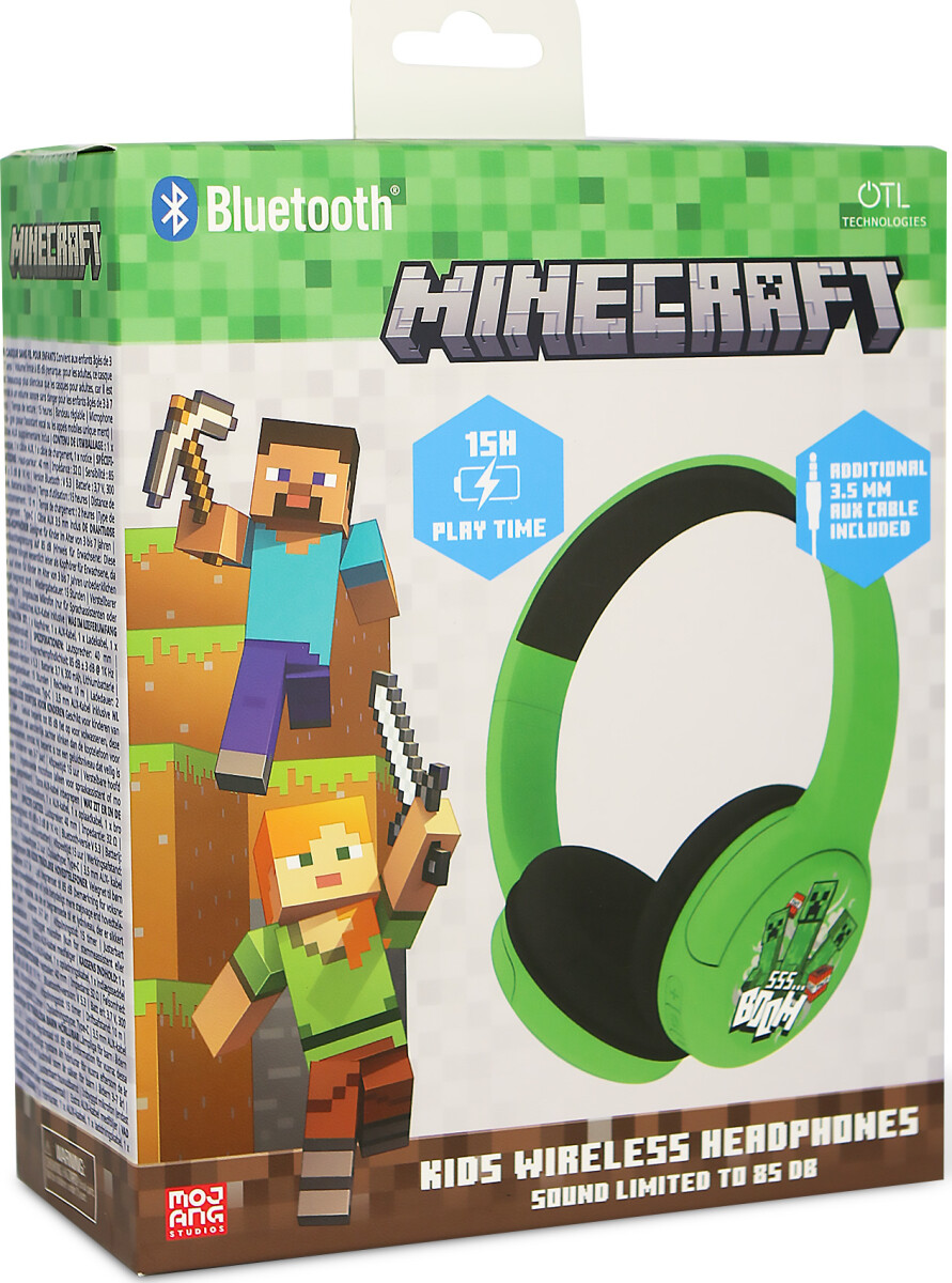 Minecraft - Trådløse Høretelefoner Til Børn - Grøn