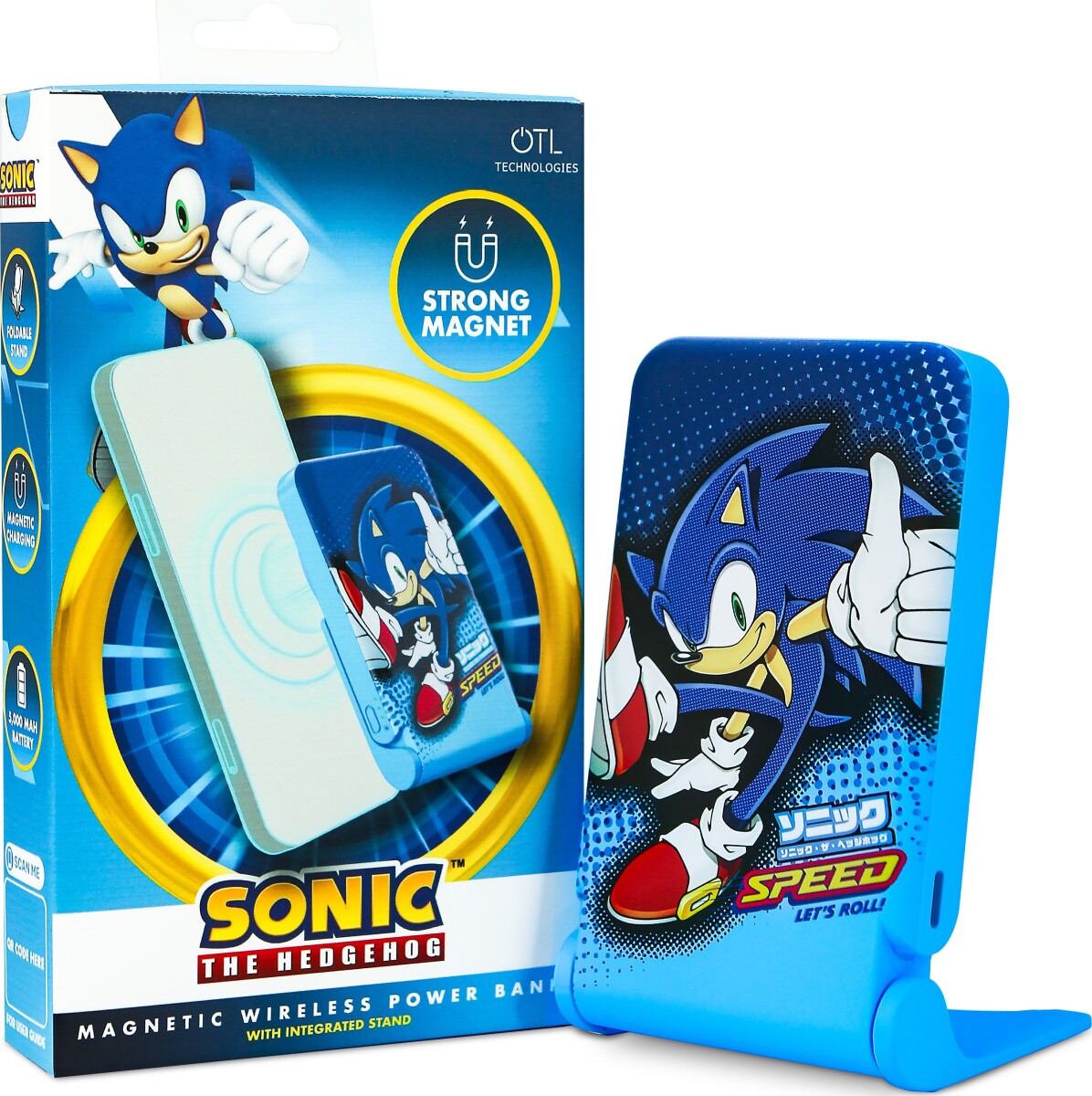 Sonic - Trådløs Magnetisk Powerbank - 5000 Mah - Blå