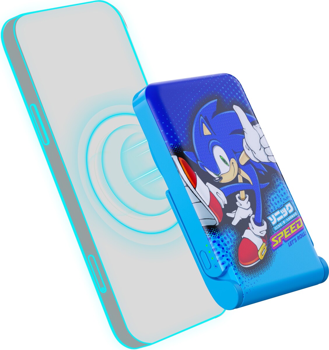 Sonic - Trådløs Magnetisk Powerbank - 5000 Mah - Blå