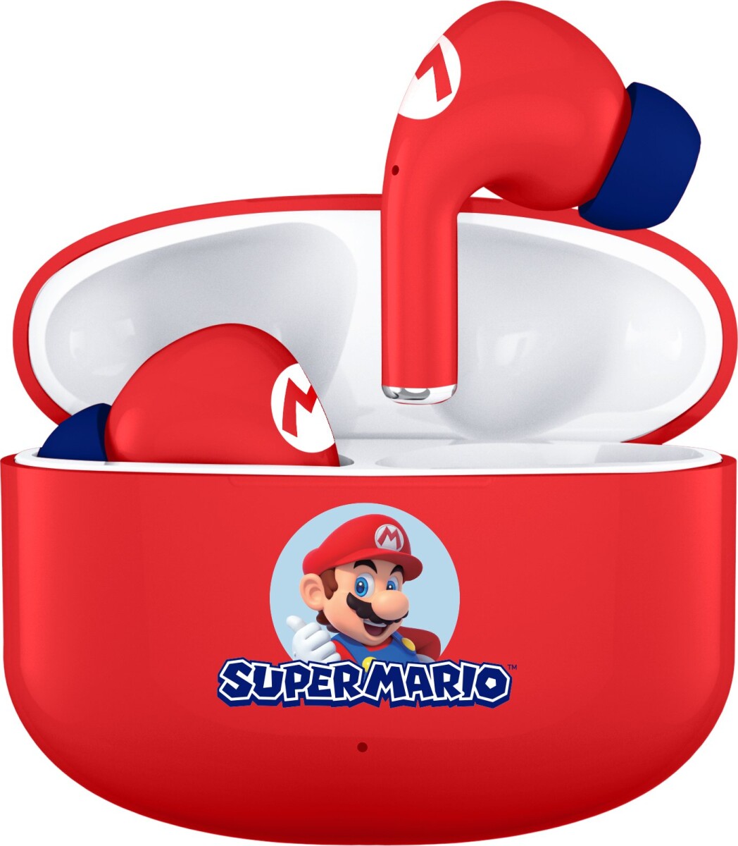Super Mario - True Wireless Earbuds Høretelefoner Til Børn - Rød