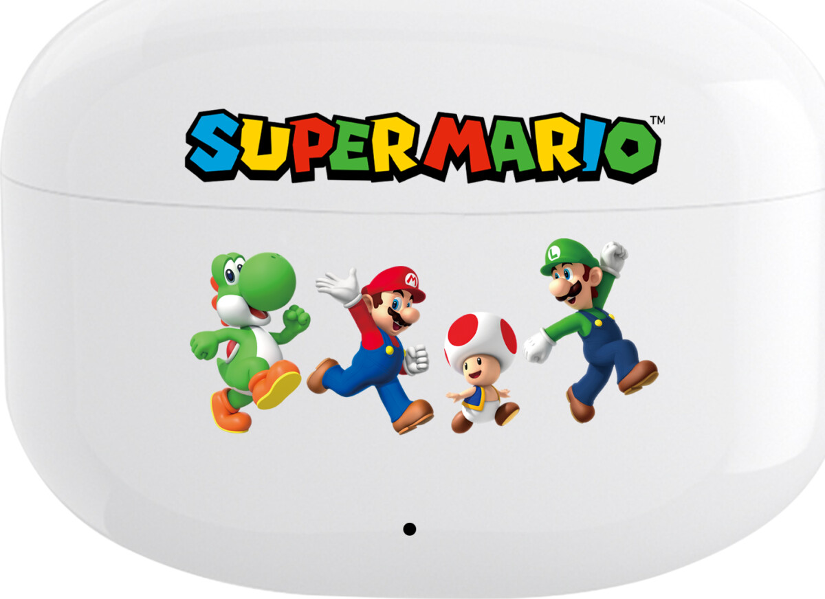 Super Mario - True Wireless Earbuds Høretelefoner Til Børn - Hvid