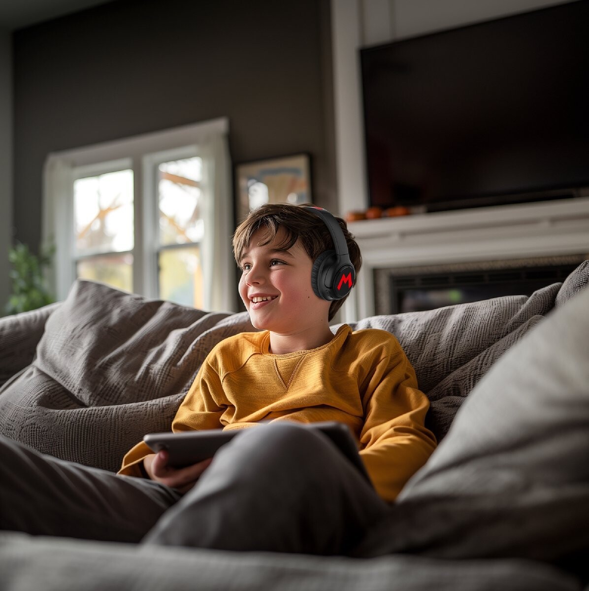 Super Mario - Trådløse Hovedtelefoner Med Lys Til Børn