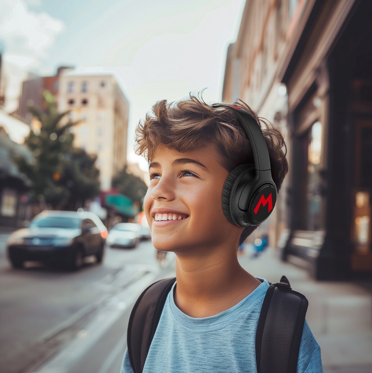 Super Mario - Trådløse Hovedtelefoner Med Lys Til Børn