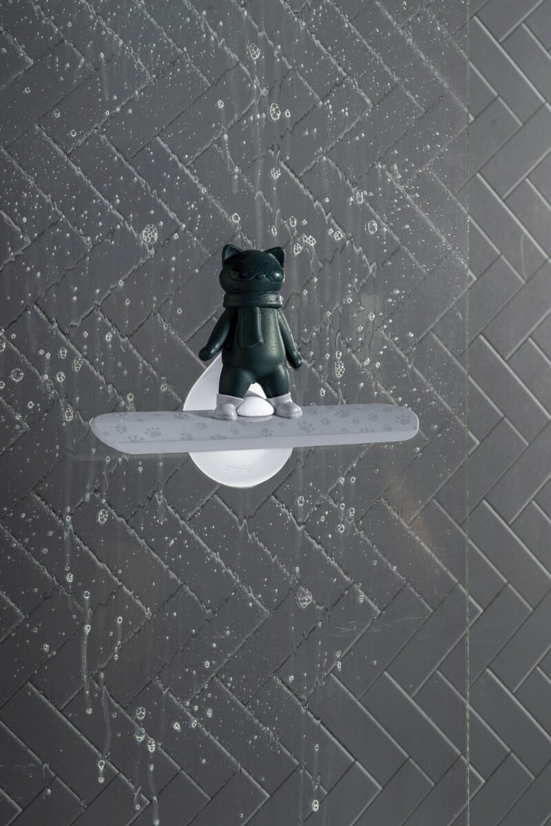 Ototo - Chill Cat Squeegee - Muted Grey And Dark Blue - Compact