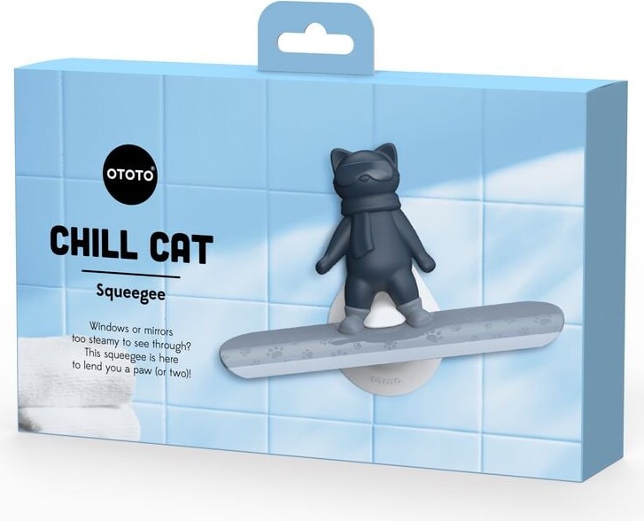 Ototo - Chill Cat Squeegee - Muted Grey And Dark Blue - Compact