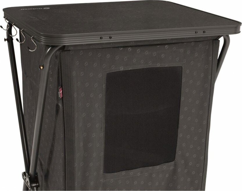 Outwell - Domingo 2-I-1 Camping Skab Og Bord - Sort - Metal Plast