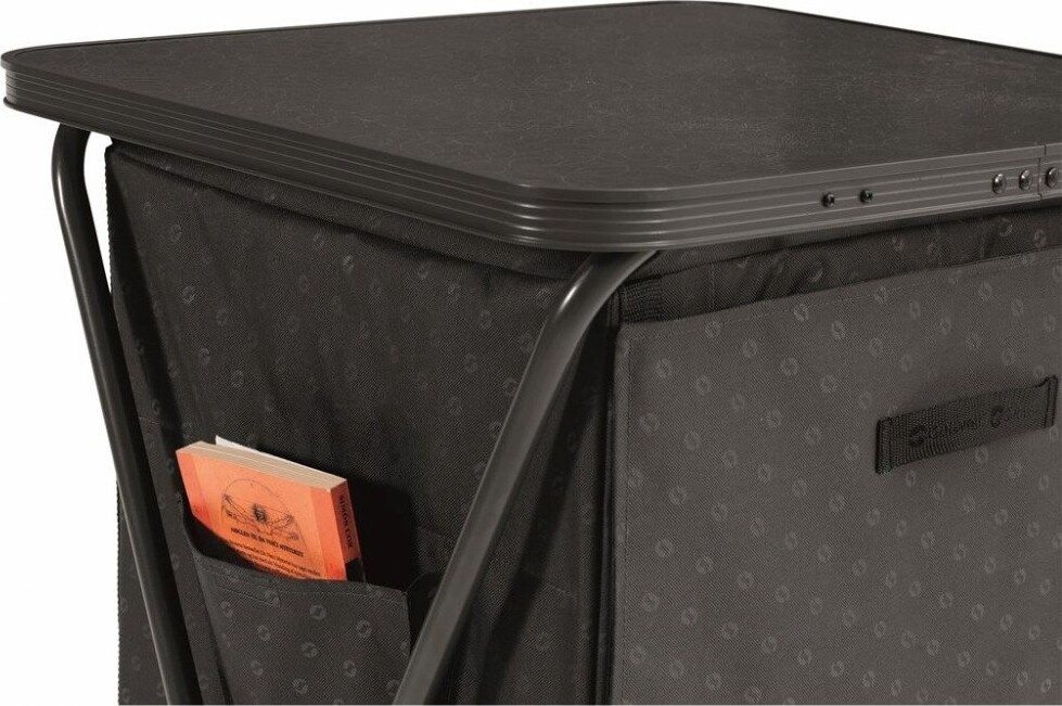 Outwell - Domingo 2-I-1 Camping Skab Og Bord - Sort - Metal Plast