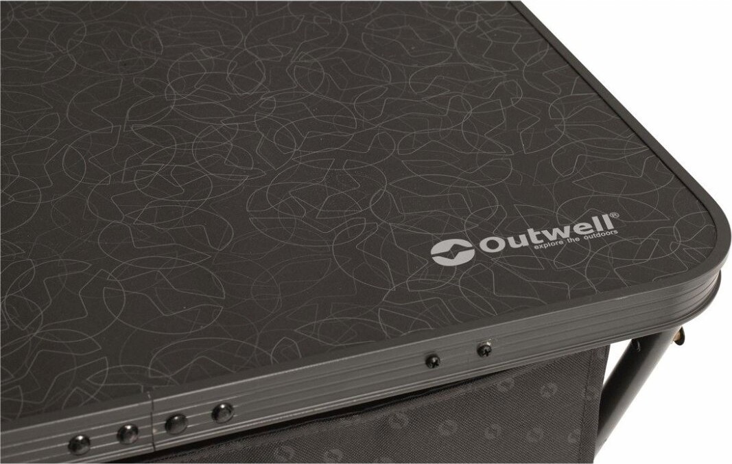 Outwell - Domingo 2-I-1 Camping Skab Og Bord - Sort - Metal Plast