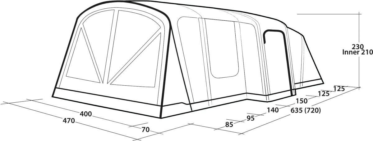 Outwell - Vermont 7 Air - Komfort Telt Til 7 Personer - Oppusteligt
