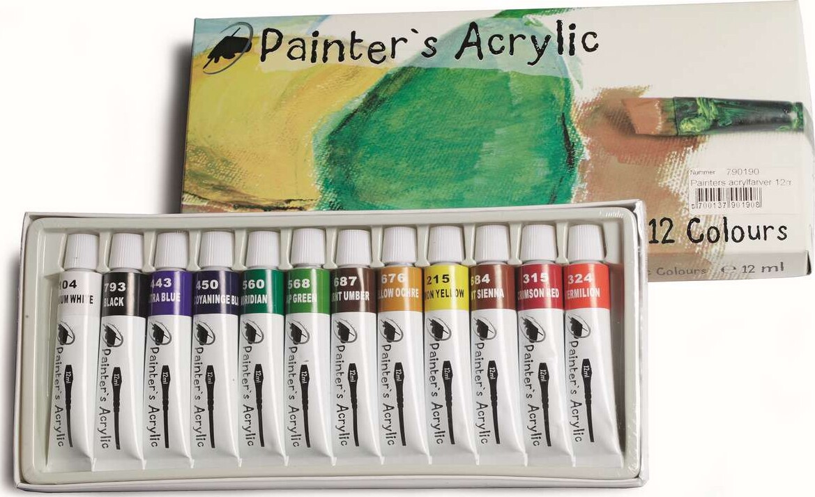 Painters Acrylfarver 12Ml 12Stk Ass - A1212