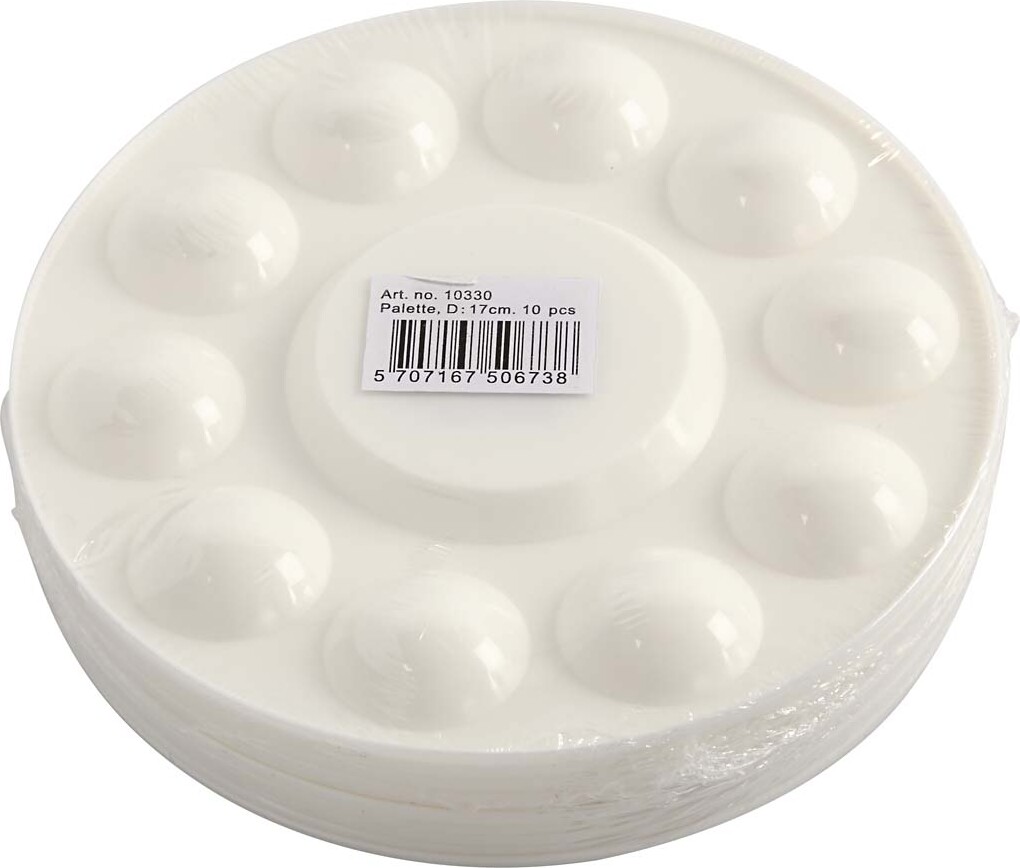 Palet - Ø 17 Cm - Hvid - 10 Stk