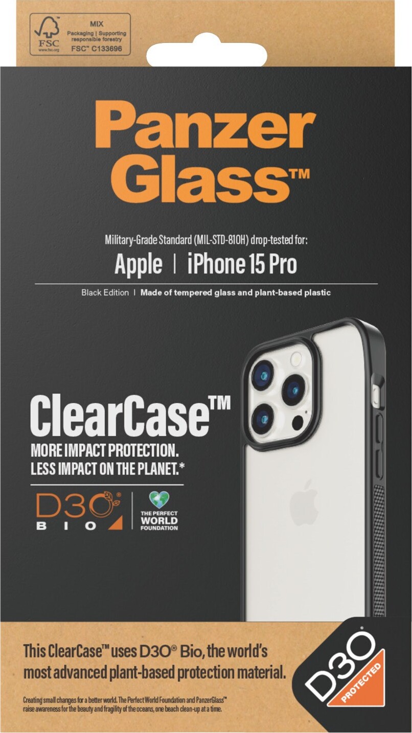 Panzerglass Iphone 15 Pro Clearcase Med D3o Se Tilbud Og Køb På Gucca Dk