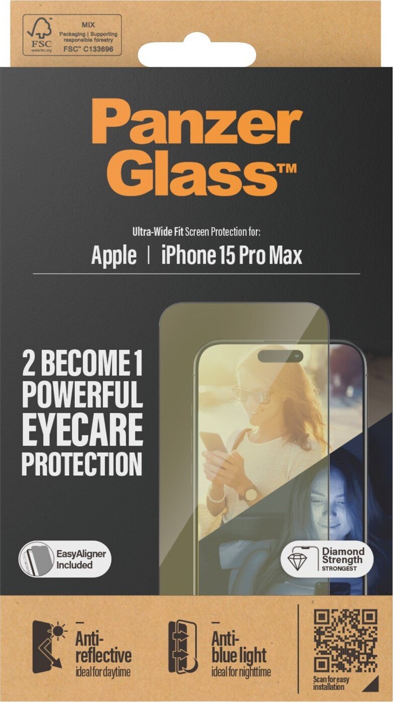 Panzerglass - Phone 15 Pro Max - Eyecare Skærmbeskyttelse