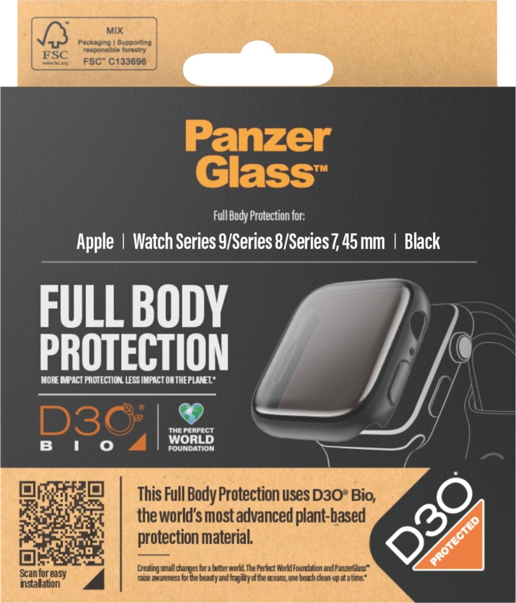 Panzerglass - Apple Watch 9 Big - Fullbody Skærmbeskyttelse - Klar