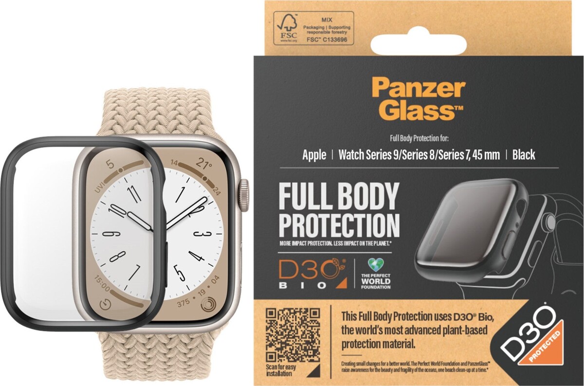 Panzerglass - Apple Watch 9 Big - Fullbody Skærmbeskyttelse - Klar