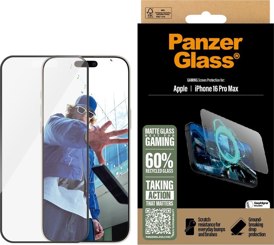 Panzerglass - Iphone 16 Pro Max - Gaming Skærmbeskyttelse - Ultra Wide Fit