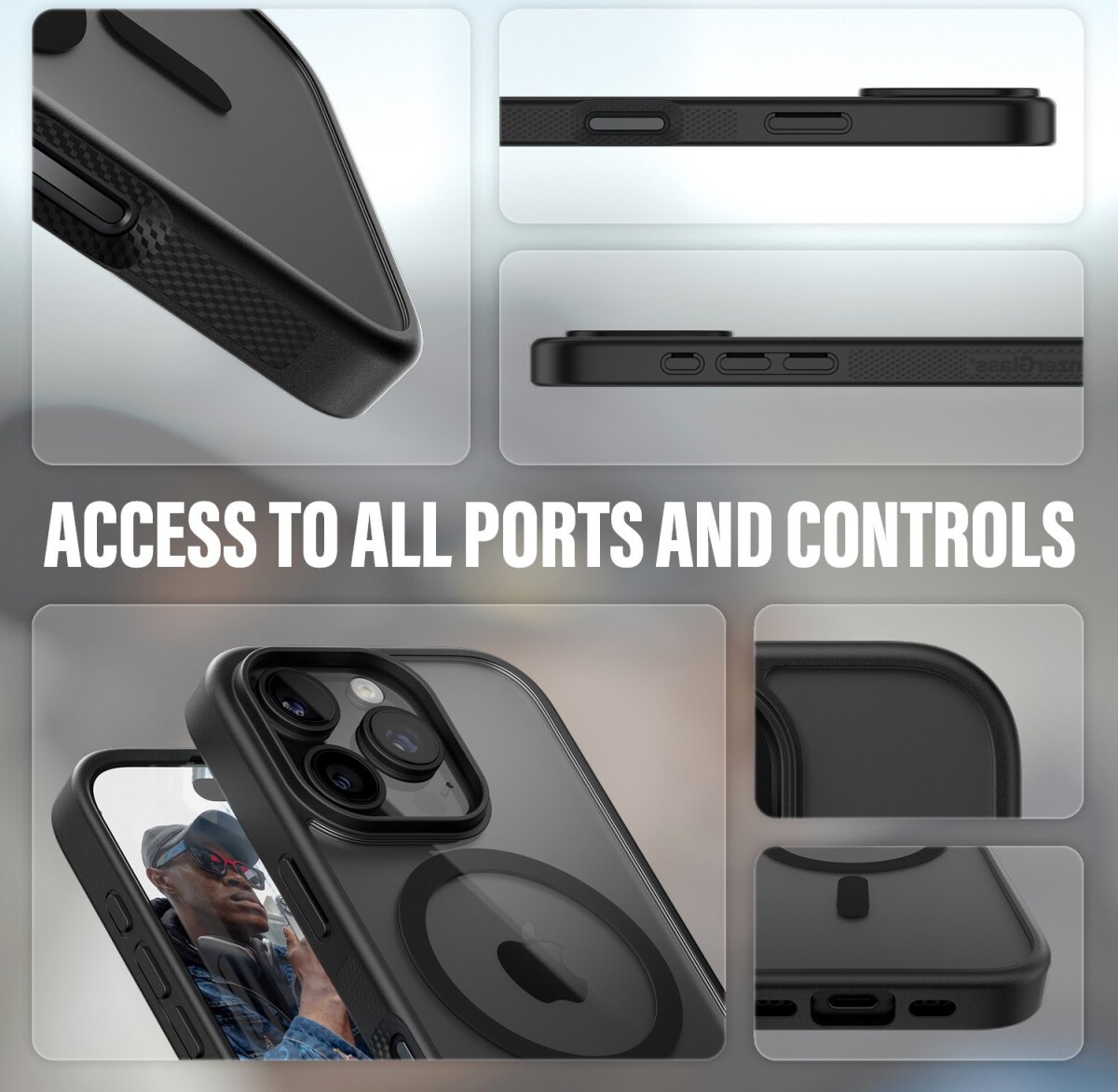 Panzerglass - Hardcase Magsafe Cover - Iphone 16 Pro - Sort