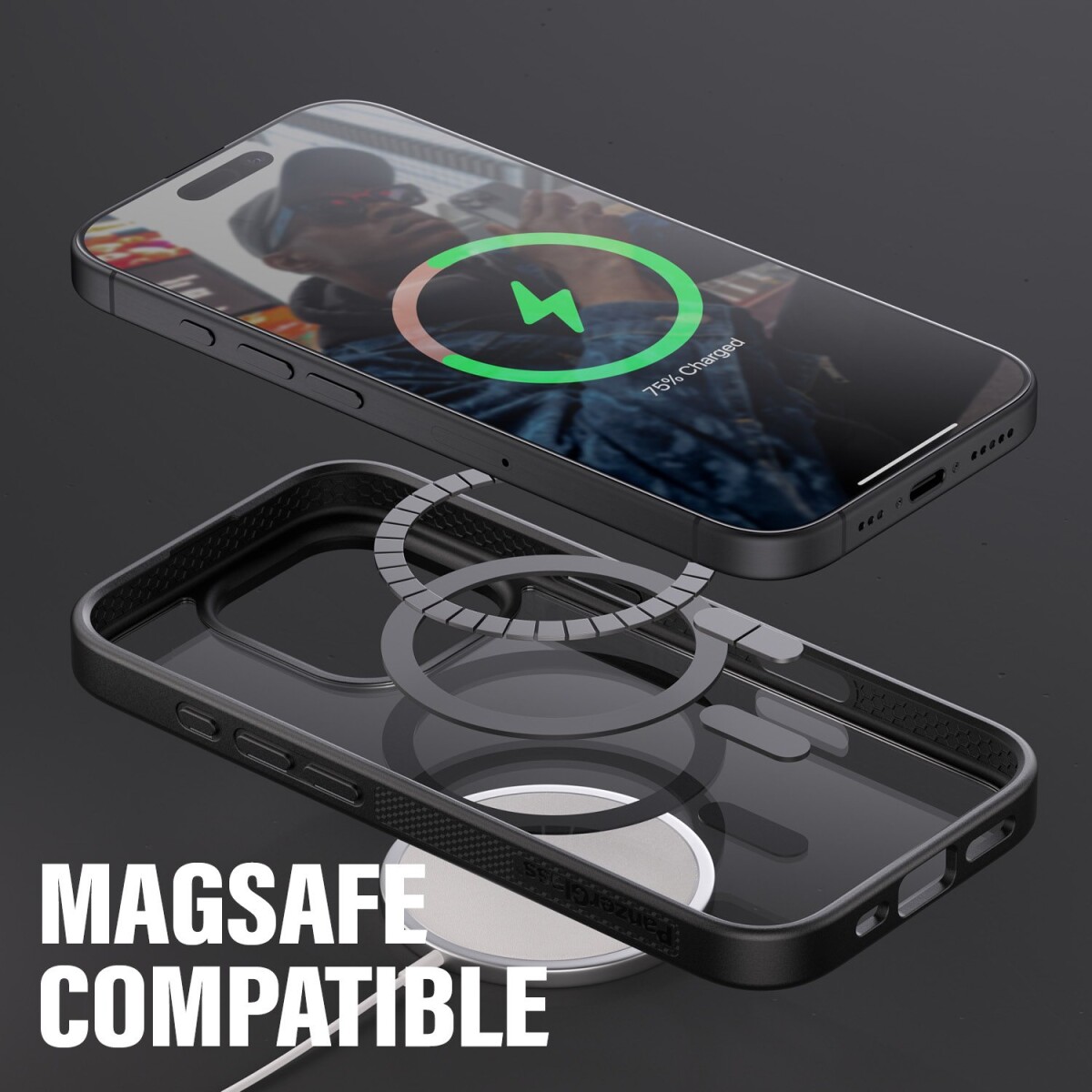 Panzerglass - Hardcase Magsafe Cover - Iphone 16 Pro - Sort