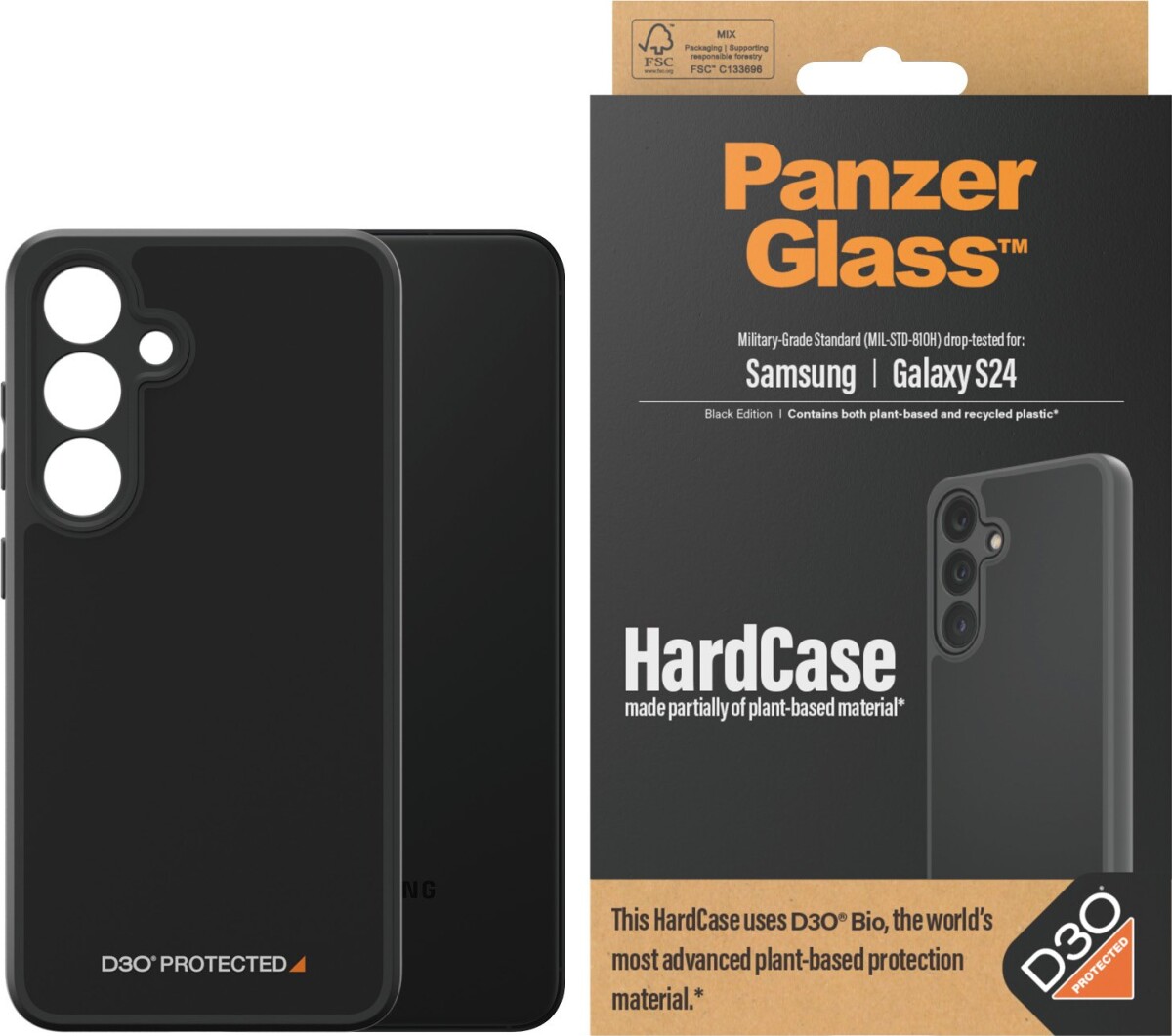 Panzerglass - Hardcase Cover Med D3O - Galaxy S24 - Sort