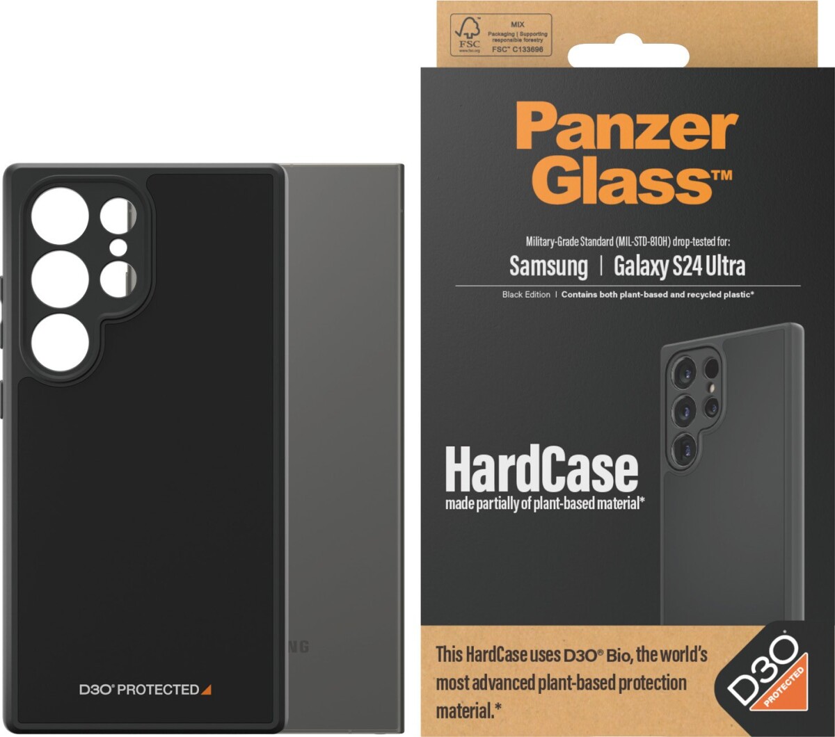 Panzerglass - Hardcase Cover Med D3O - Galaxy S24 Ultra - Sort