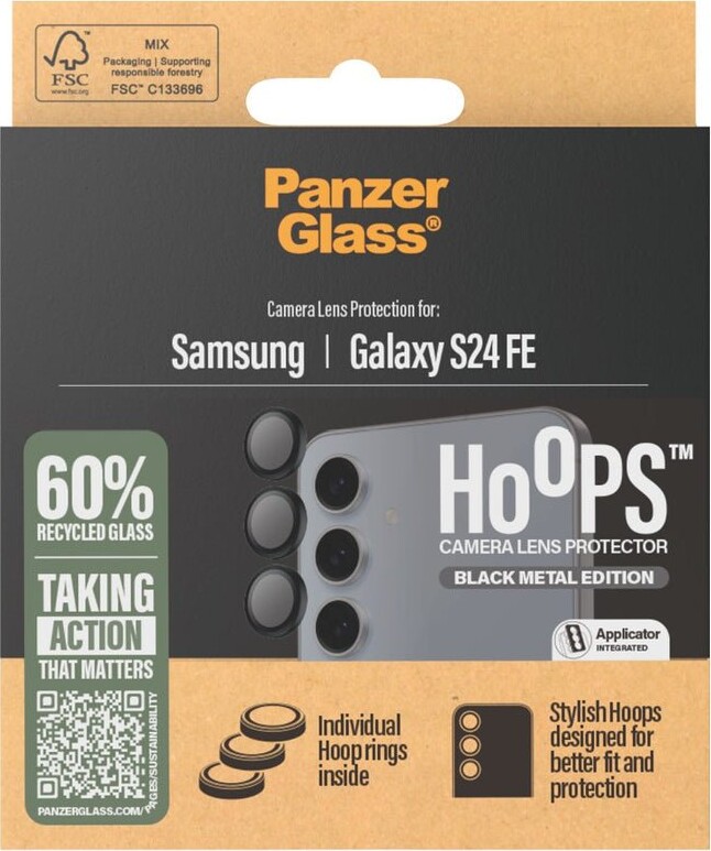 Panzerglass - Hoops - Samsung Galaxy S24 Fe - Linsebeskyttelse - Sort