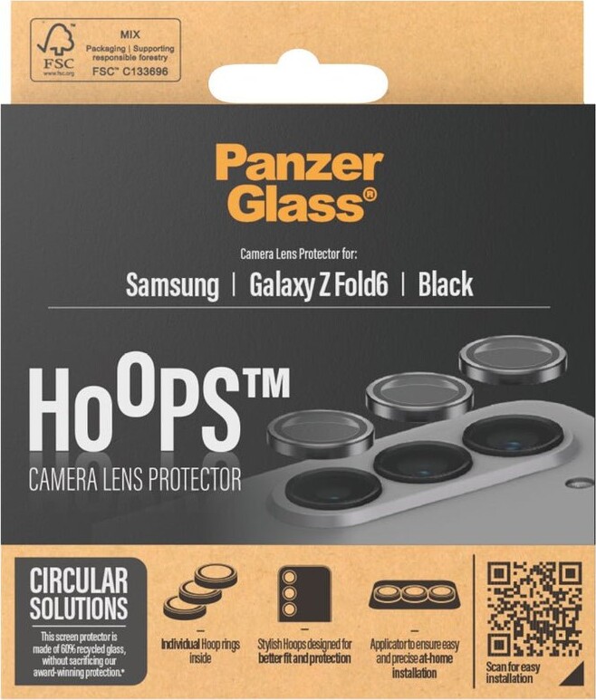 Panzerglass - Hoops - Samsung Galaxy Z Fold6 - Linsebeskyttelse - Sort