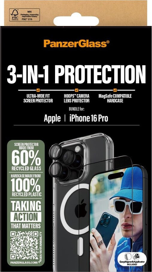 Panzerglass - Iphone 16 63 Pro - 3-I-1 Cover Beskyttelsessæt