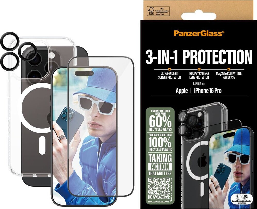 Panzerglass - Iphone 16 63 Pro - 3-I-1 Cover Beskyttelsessæt