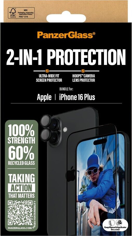 Panzerglass - Iphone 16 Plus 67 - 2-I-1 Skærm Beskyttelsessæt