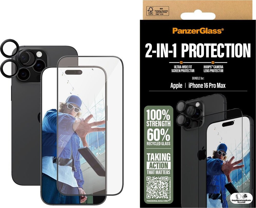 Panzerglass - Iphone 16 Pro Max 69 - 2-I-1 Cover Beskyttelsessæt