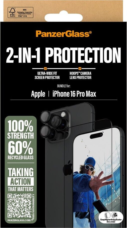 Panzerglass - Iphone 16 Pro Max 69 - 2-I-1 Cover Beskyttelsessæt