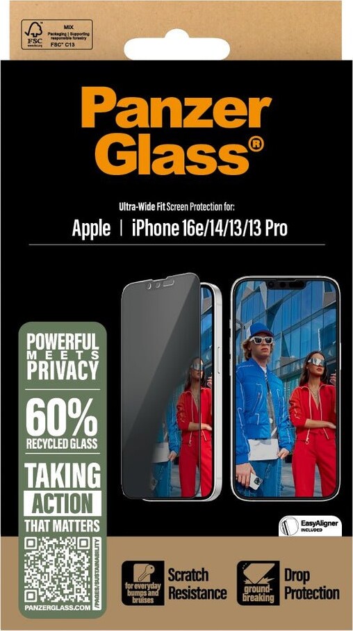 Panzerglass - Iphone 16E 14 13 13 Pro - Privacy Skærmbeskyttelse