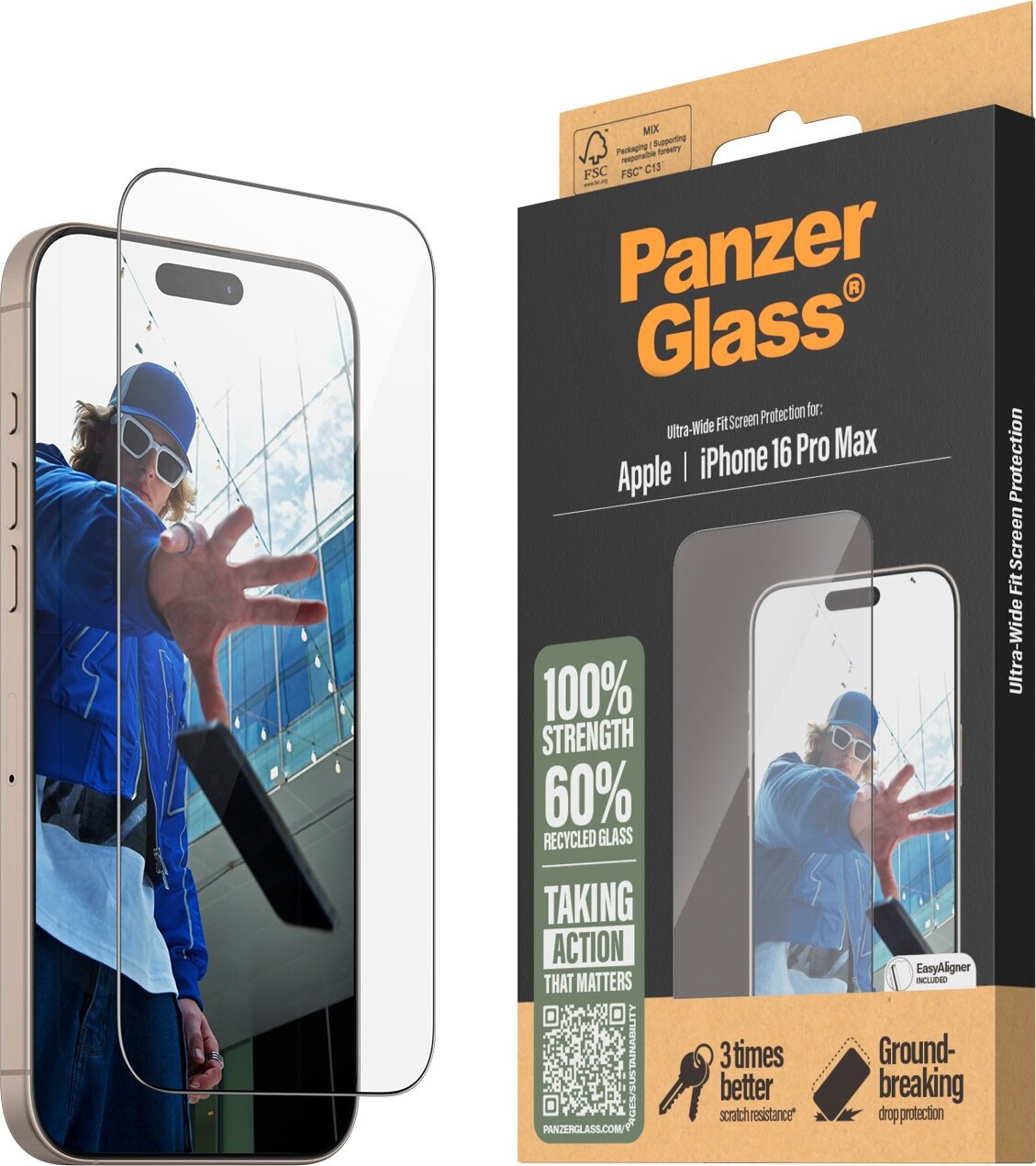 Panzerglass - Iphone 16 Pro Max - Skærmbeskyttelse - Ultra Wide