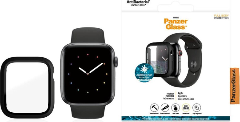 Panzerglass - Skærmbeskyttelse Full Til Apple Watch 4 5 6 Se - Sort