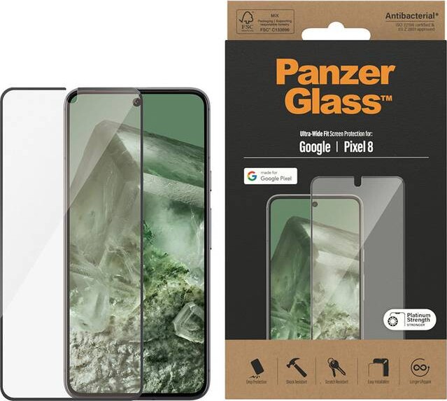 Panzerglass - Google Pixel 8 - Skærmbeskyttelse - Ultra-Wide Fit