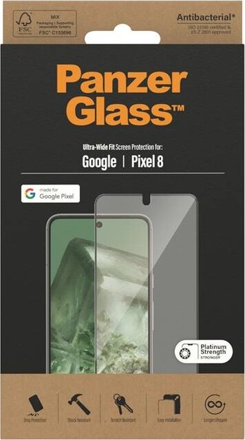 Panzerglass - Google Pixel 8 - Skærmbeskyttelse - Ultra-Wide Fit