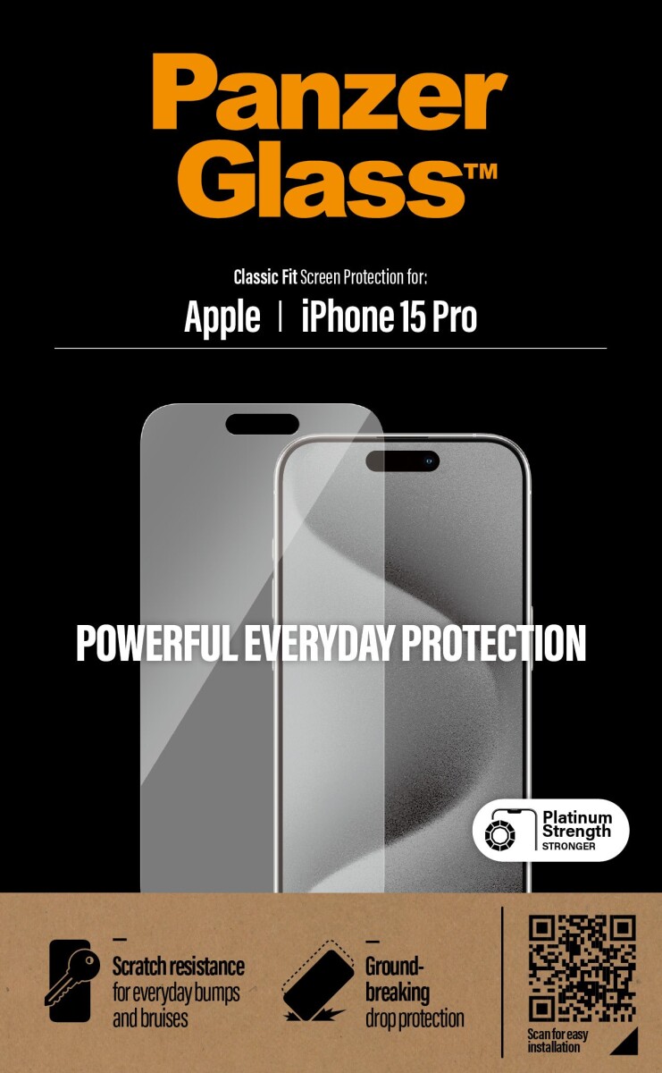 Panzerglass - Iphone 15 Pro - Skærmbeskyttelse Classic Fit