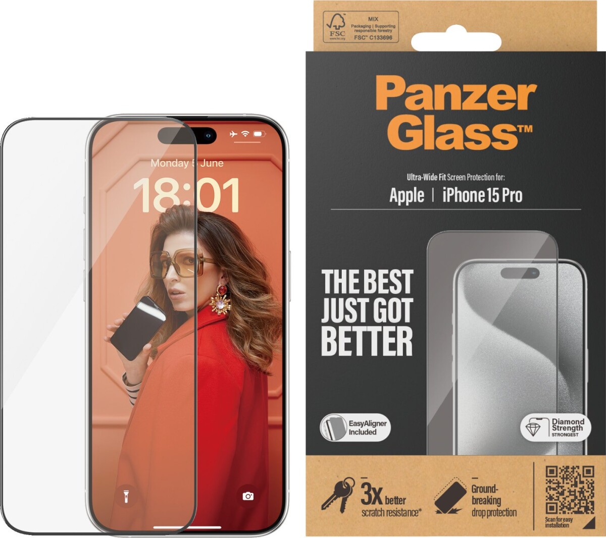 Panzerglass - Iphone 15 Pro - Skærmbeskyttelse - Ultra-Wide