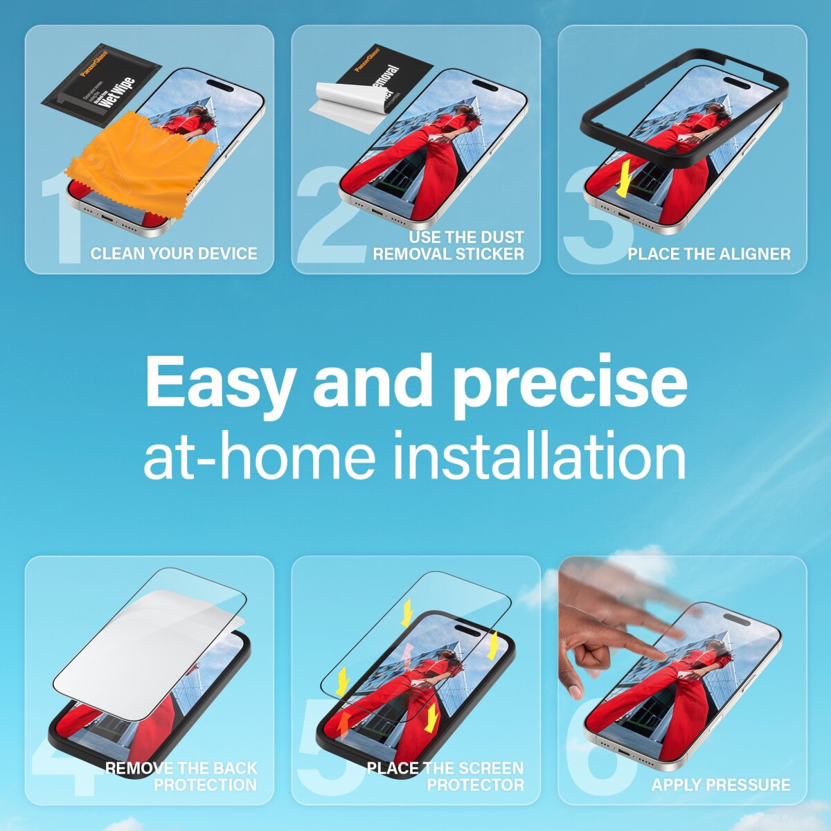 Panzerglass - Iphone 16 - Skærmbeskyttelse - Alu Frame - Ultra Wide