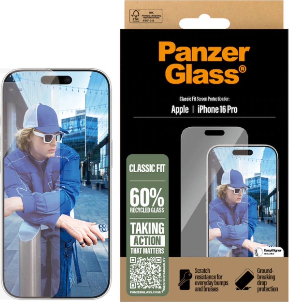 Panzerglass - Iphone 16 Pro - Skærmbeskyttelse - Classic