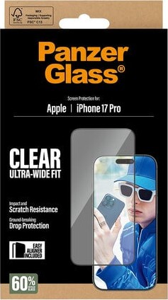 Panzerglass - Iphone 17 Pro - Clear Ultra-Wide Fit - Skærmbeskyttelse