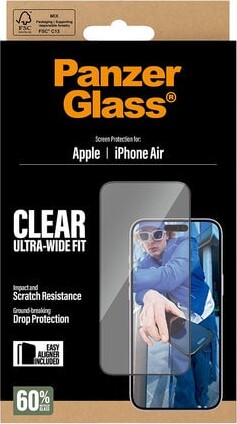 Panzerglass - Iphone Air - Clear Ultra-Wide Fit - Skærmbeskyttelse