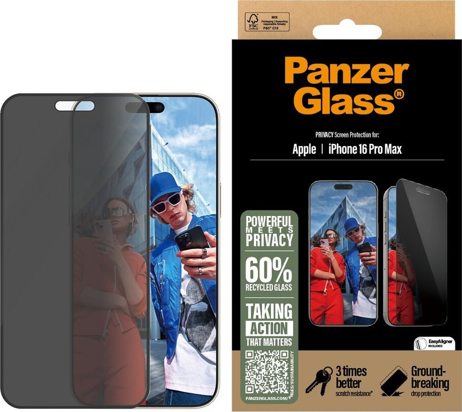 Panzerglass - Iphone 16 Pro Max - Skærmbeskyttelse - Privacy - Ultra Wide