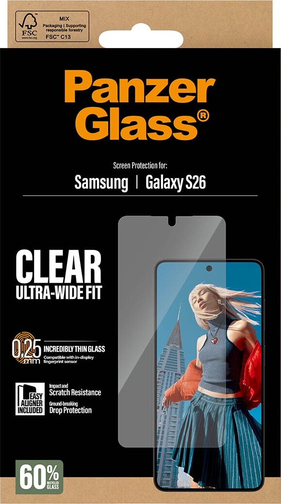 Panzerglass - Skærmbeskyttelse Til Samsung Galaxy S26 - Ultra-Wide Fit Med